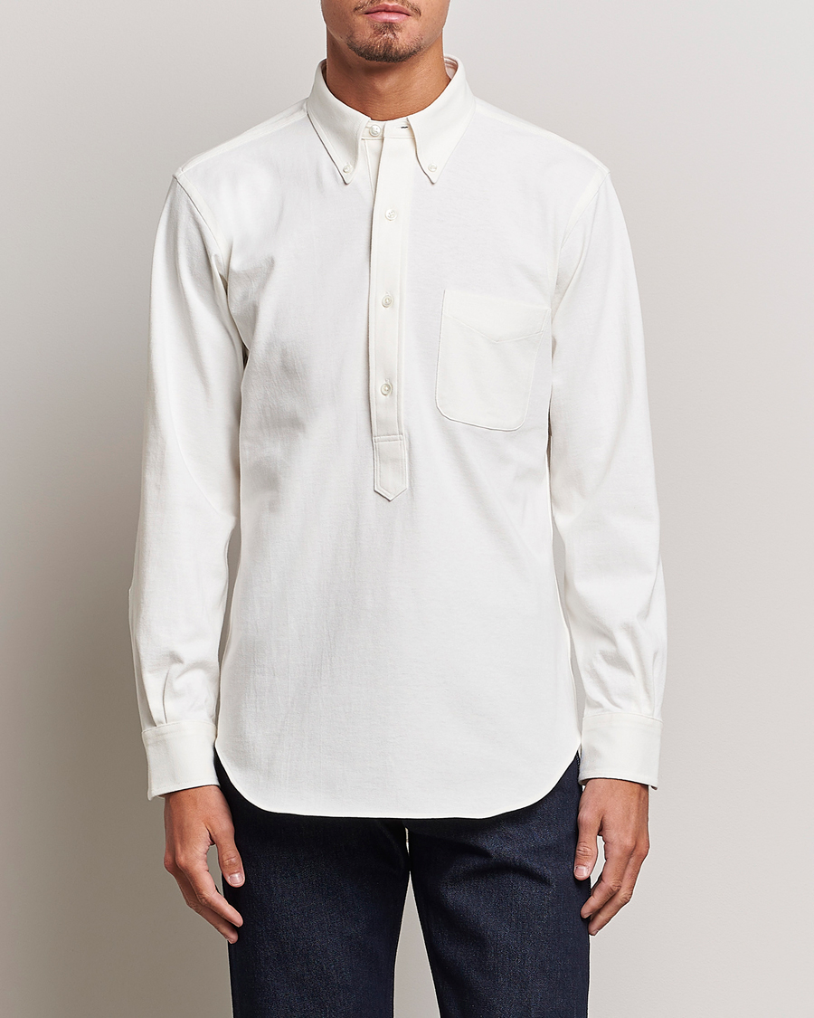 Men |  | Kamakura Shirts | Vintage Ivy Knit Popover Shirt Off White
