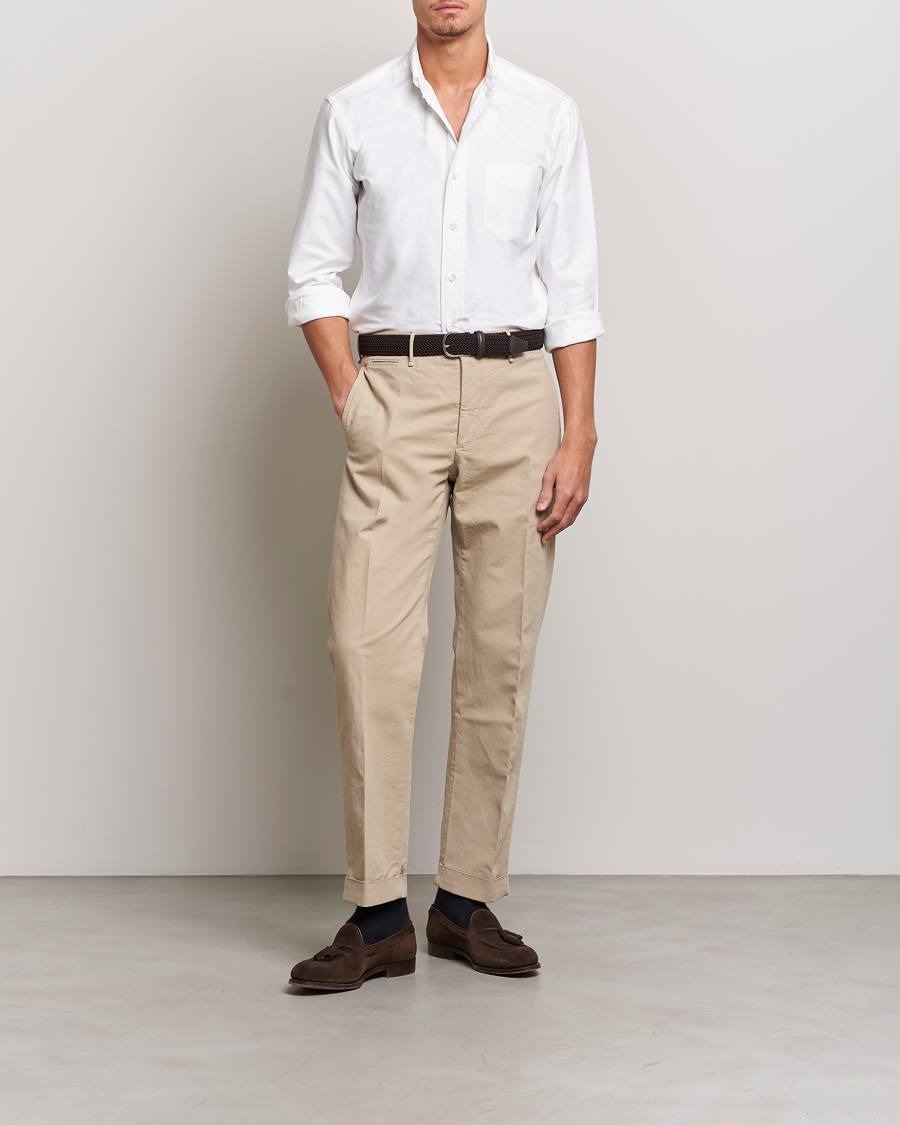 Men | Shirts | Kamakura Shirts | Vintage Ivy Oxford Button Down Shirt White