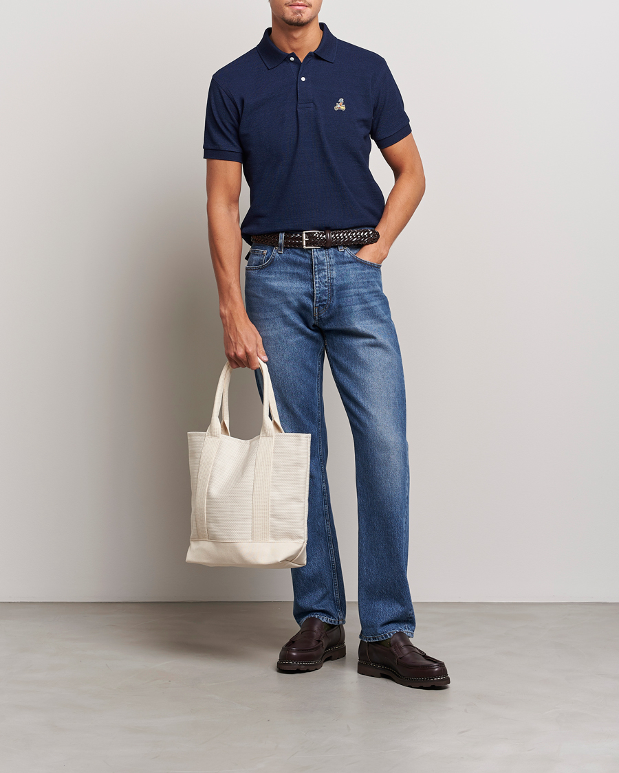 Men | Polo Shirts | Kamakura Shirts | Vintage Ivy Short Sleeve Polo Navy