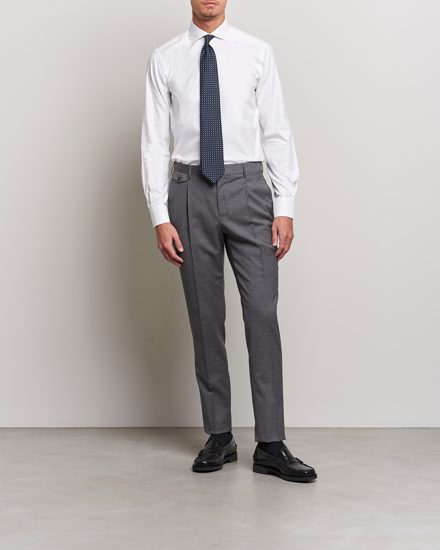 Men | Shirts | Kamakura Shirts | Slim Fit Royal Oxford Spread Shirt White