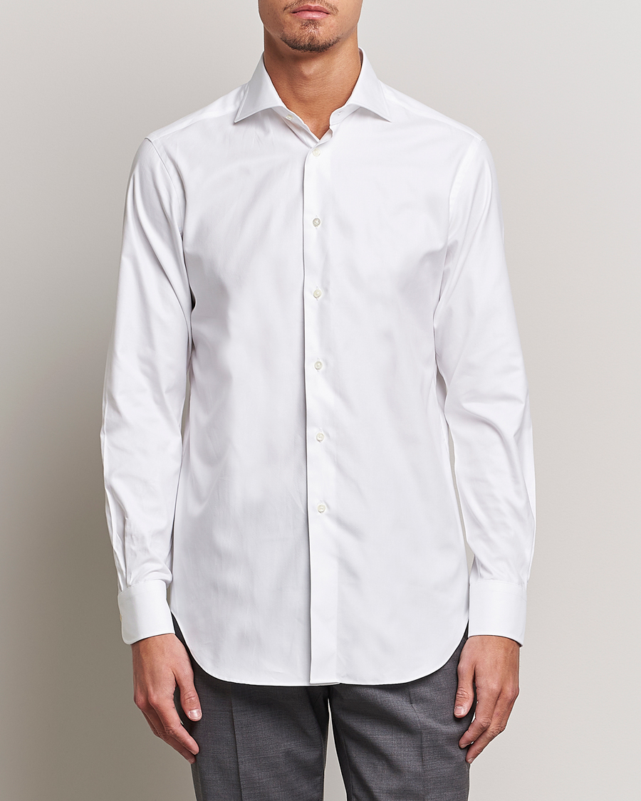 Men | Shirts | Kamakura Shirts | Slim Fit Royal Oxford Spread Shirt White