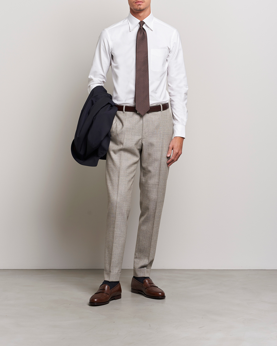 Men | Shirts | Kamakura Shirts | Slim Fit Oxford BD Shirt White
