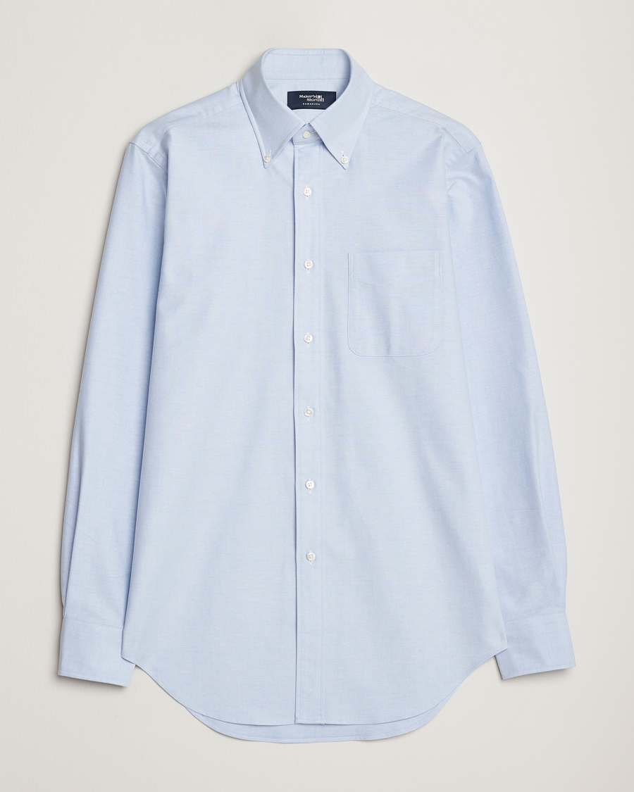 Men | Shirts | Kamakura Shirts | Slim Fit Oxford BD Shirt Light Blue