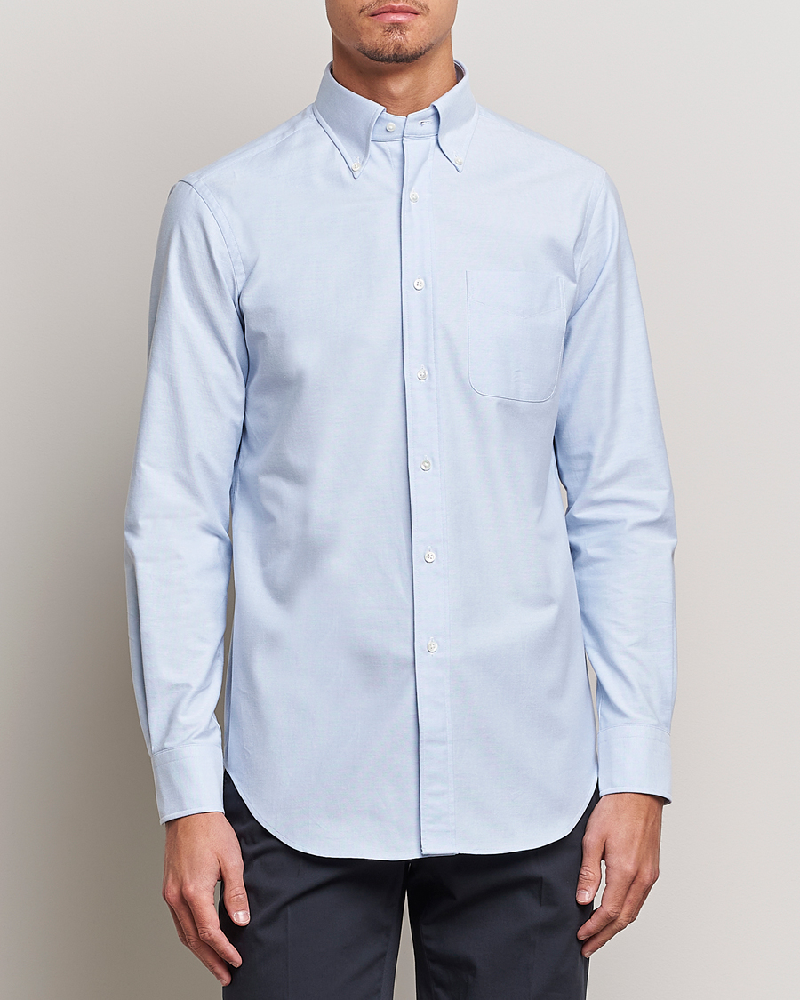 Men | Kamakura Shirts | Kamakura Shirts | Slim Fit Oxford BD Shirt Light Blue