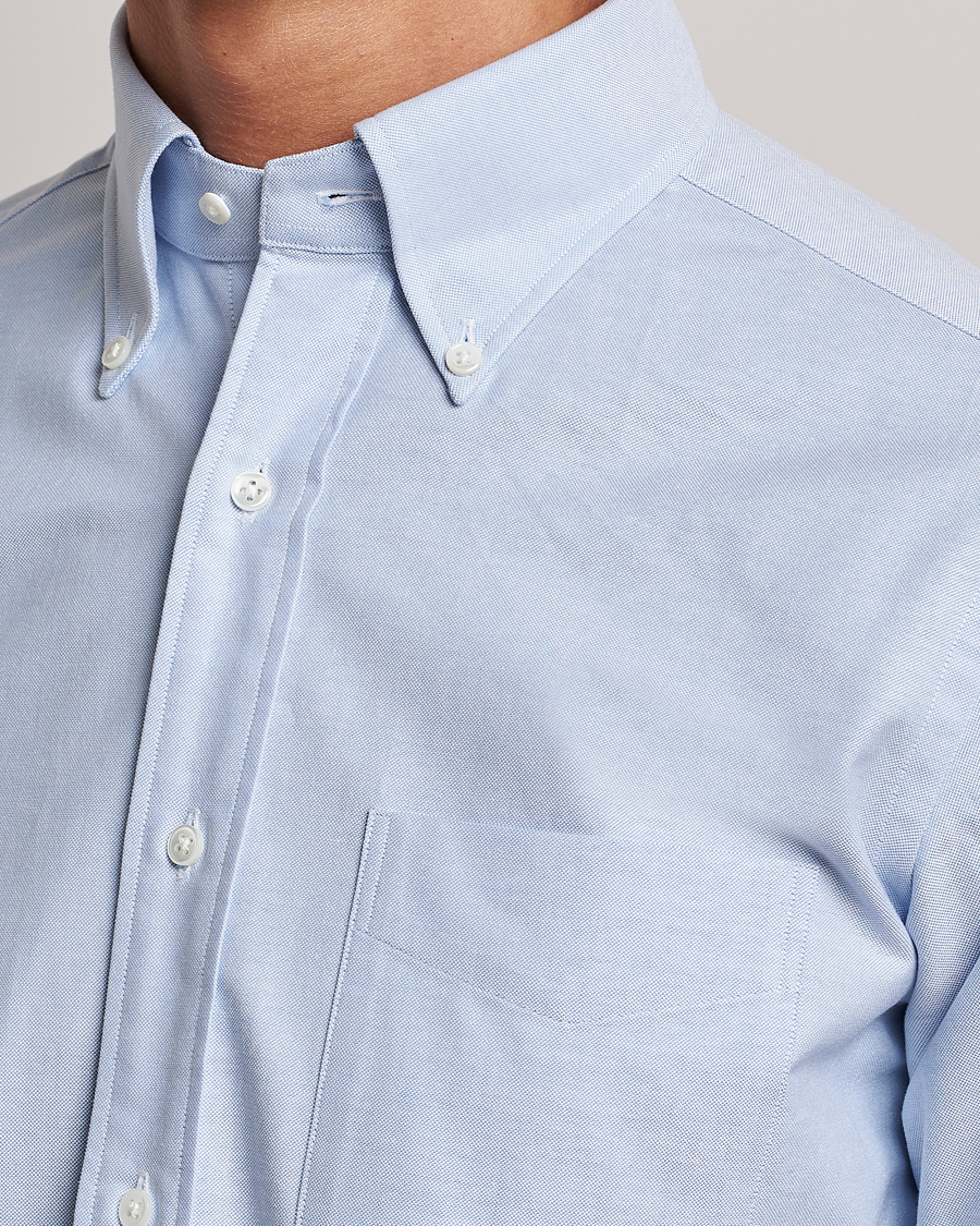 Men | Shirts | Kamakura Shirts | Slim Fit Oxford BD Shirt Light Blue