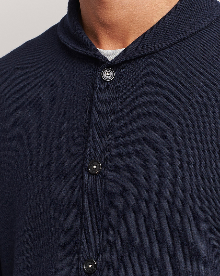 Men | Sweaters & Knitwear | Massimo Alba | Shawl Collar Cardigan Navy