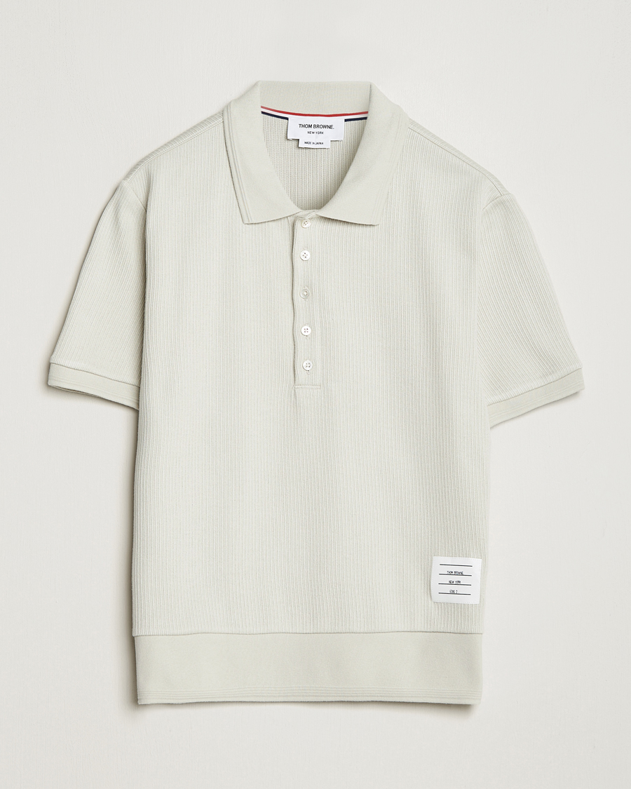 Men | Thom Browne | Thom Browne | Short Sleeve Knitted Polo Natural White