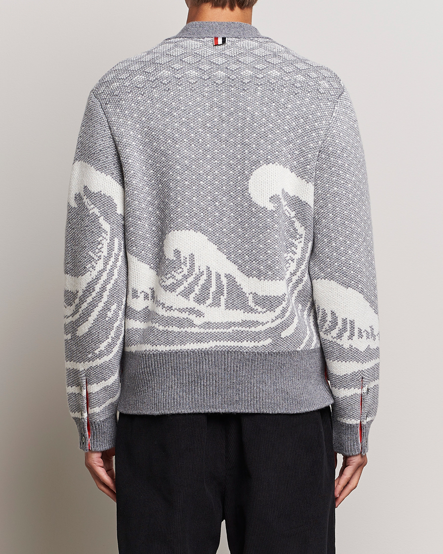 Men | Sweaters & Knitwear | Thom Browne | Fair Isle Jacquard Cardigan Grey