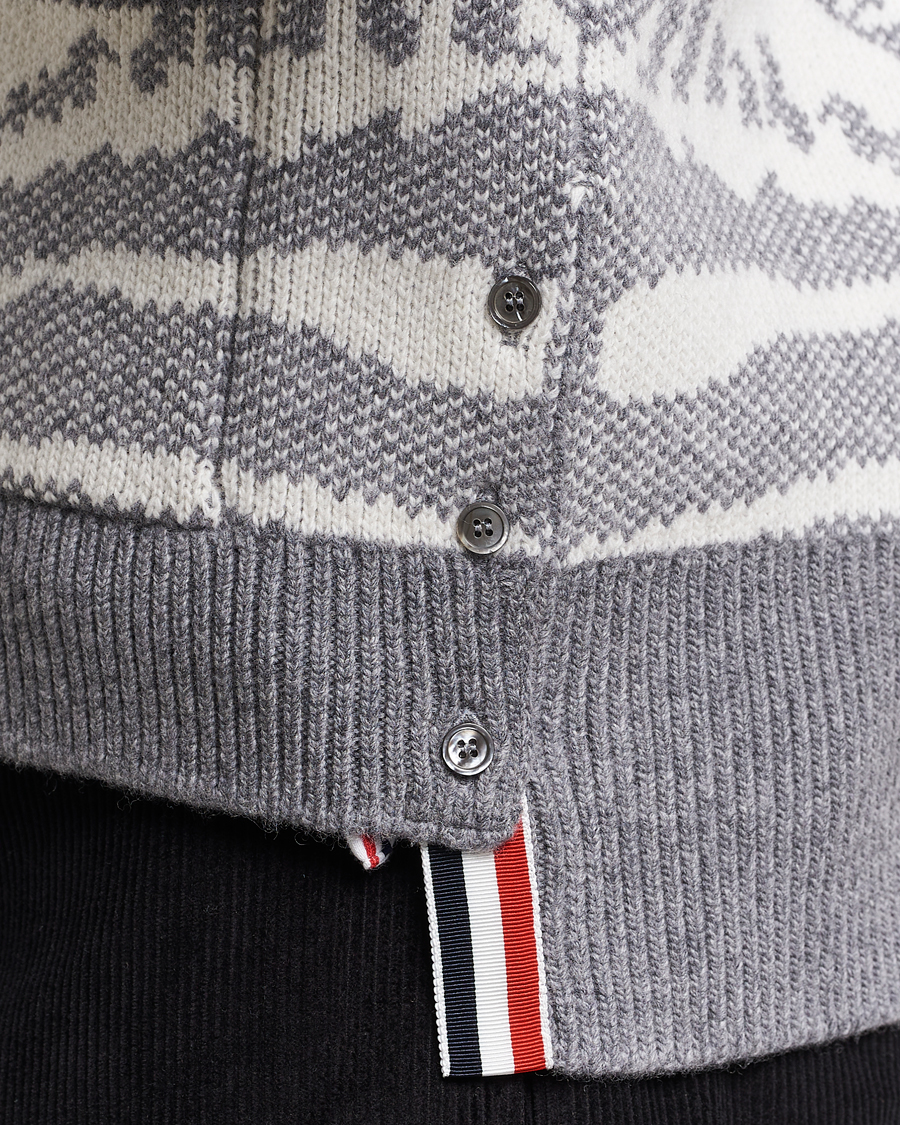 Men | Sweaters & Knitwear | Thom Browne | Fair Isle Jacquard Cardigan Grey