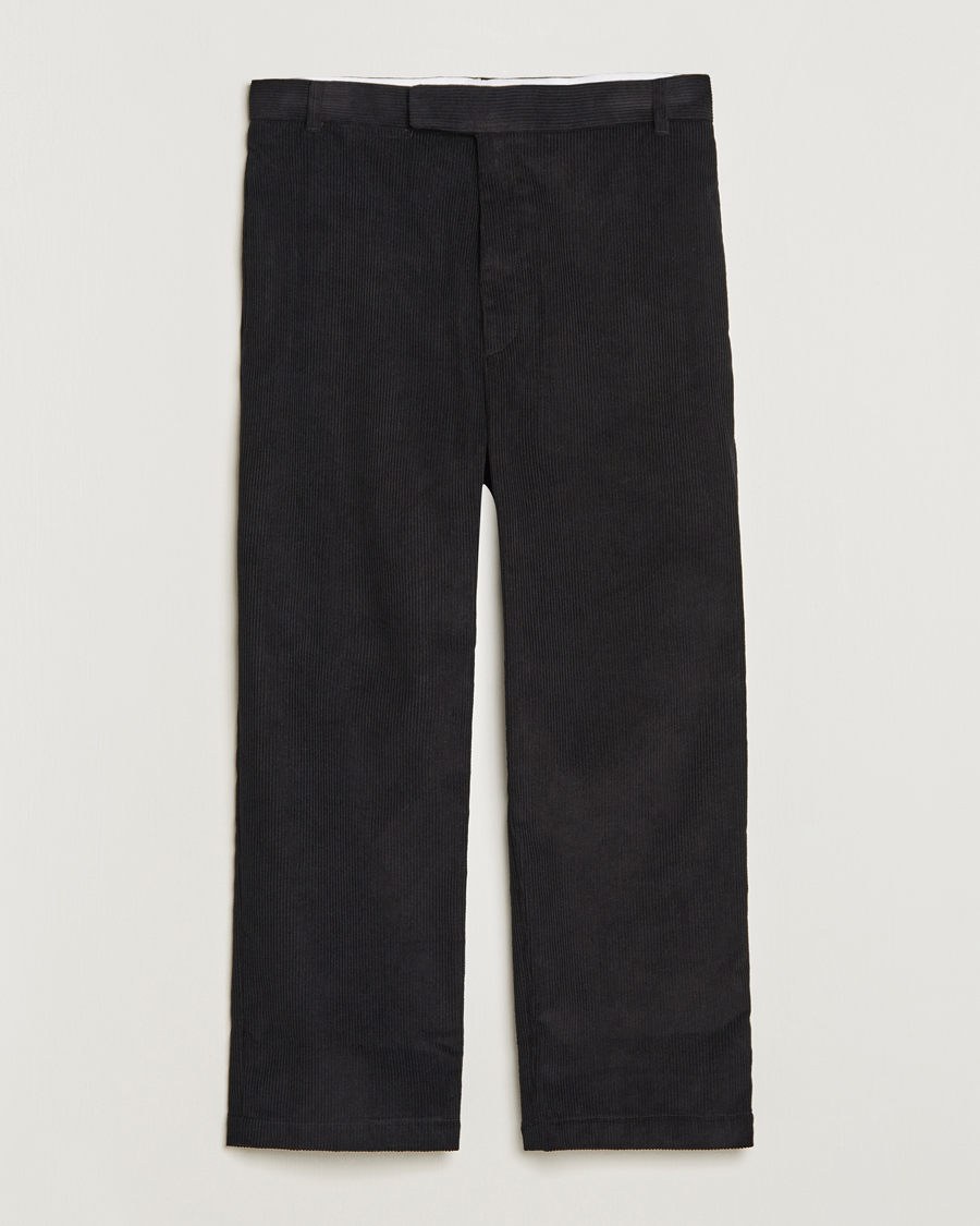 Men | Trousers | Thom Browne | Straight Cropped Corduroy Trousers Black