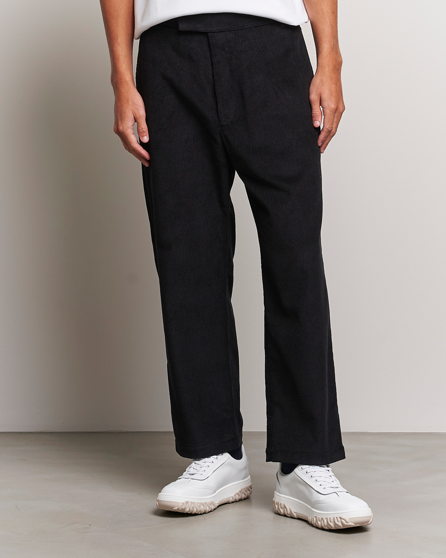 Men | Corduroy Trousers | Thom Browne | Straight Cropped Corduroy Trousers Black