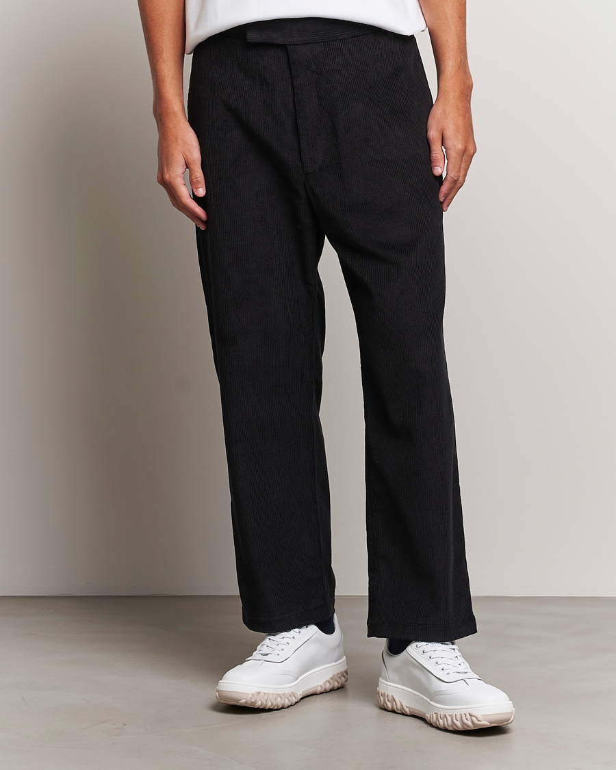 Men | Trousers | Thom Browne | Straight Cropped Corduroy Trousers Black