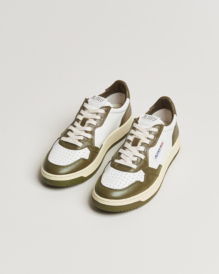 Men | Sneakers | Autry | Medalist Low Bicolor Leather Sneaker Military Olive