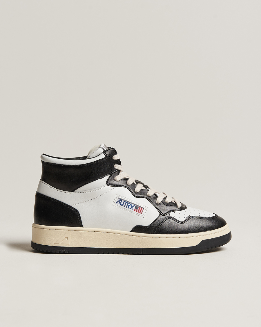 Men | Autry Medalist Mid Bicolor Leather Sneaker Black | Autry | Medalist Mid Bicolor Leather Sneaker Black