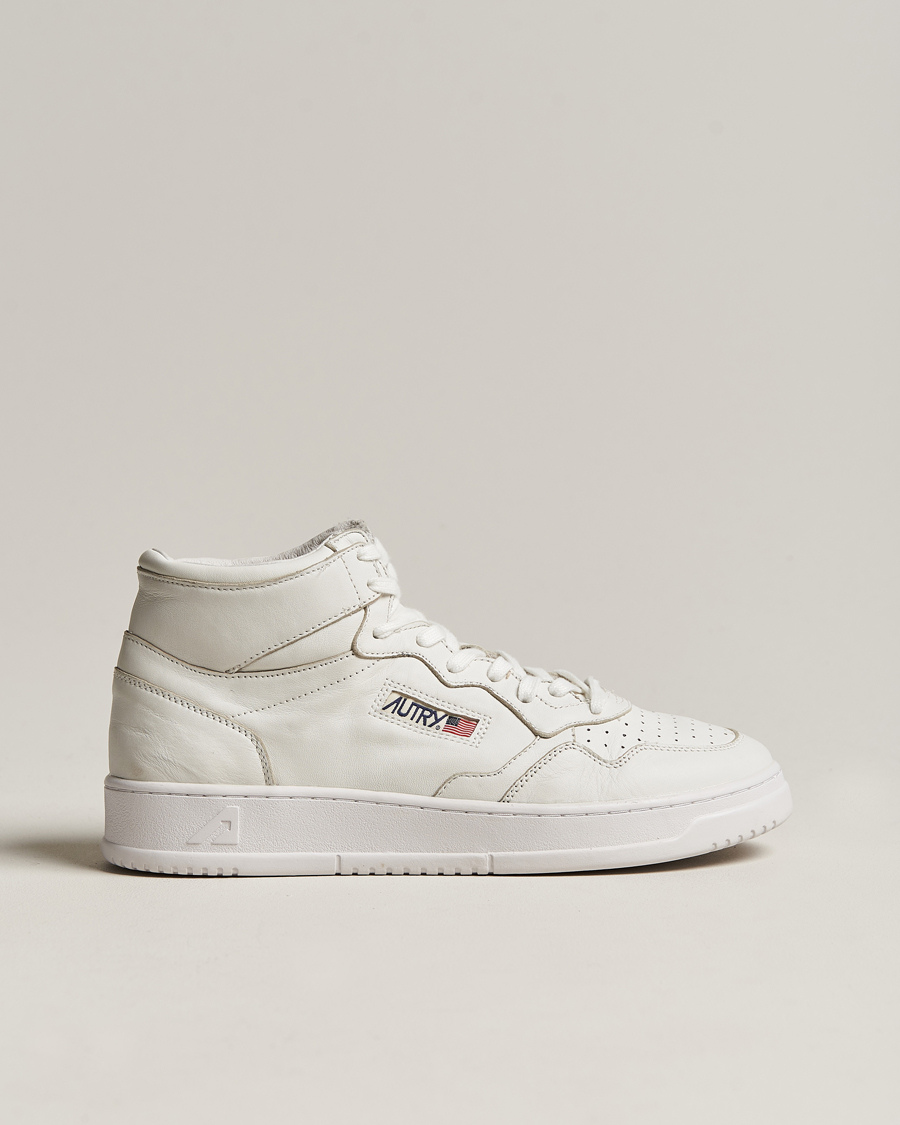 Men | Autry Medalist Mid Goat Leather Sneaker White | Autry | Medalist Mid Goat Leather Sneaker White