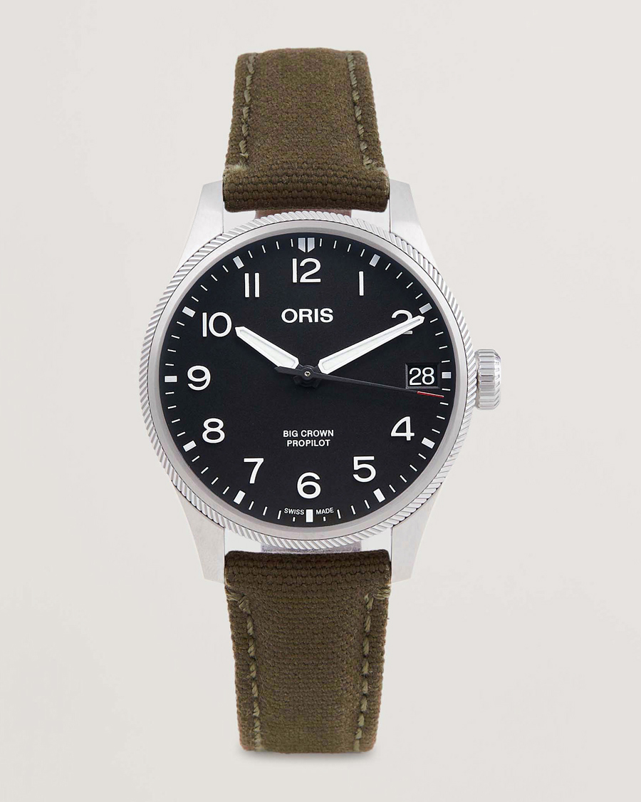 Men | Oris Big Crown Propilot Date 41mm Leather Bracelet Black | Oris | Big Crown Propilot Date 41mm Leather Bracelet Black