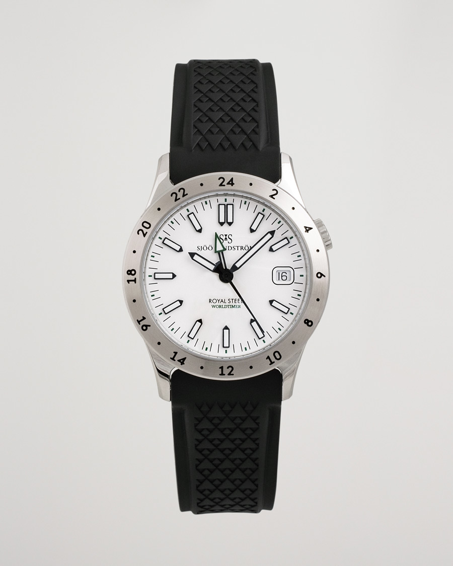 Men | Sjöö Sandström Pre-Owned Royal Steel Worldtimer 36mm SS-1836-WT | Sjöö Sandström Pre-Owned | Royal Steel Worldtimer 36mm SS-1836-WT