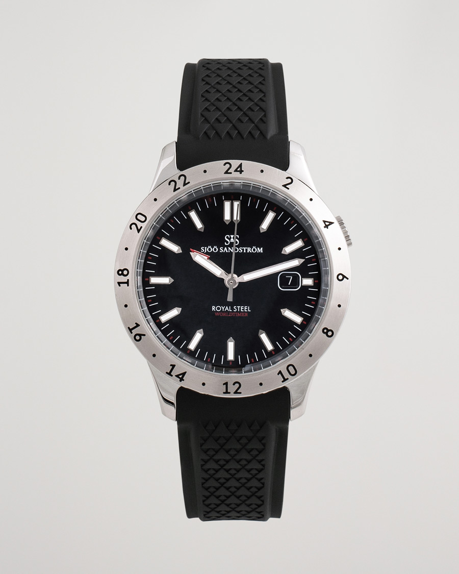 Men | Sjöö Sandström Pre-Owned Royal Steel Worldtimer 41mm SS-1841-WT | Sjöö Sandström Pre-Owned | Royal Steel Worldtimer 41mm SS-1841-WT