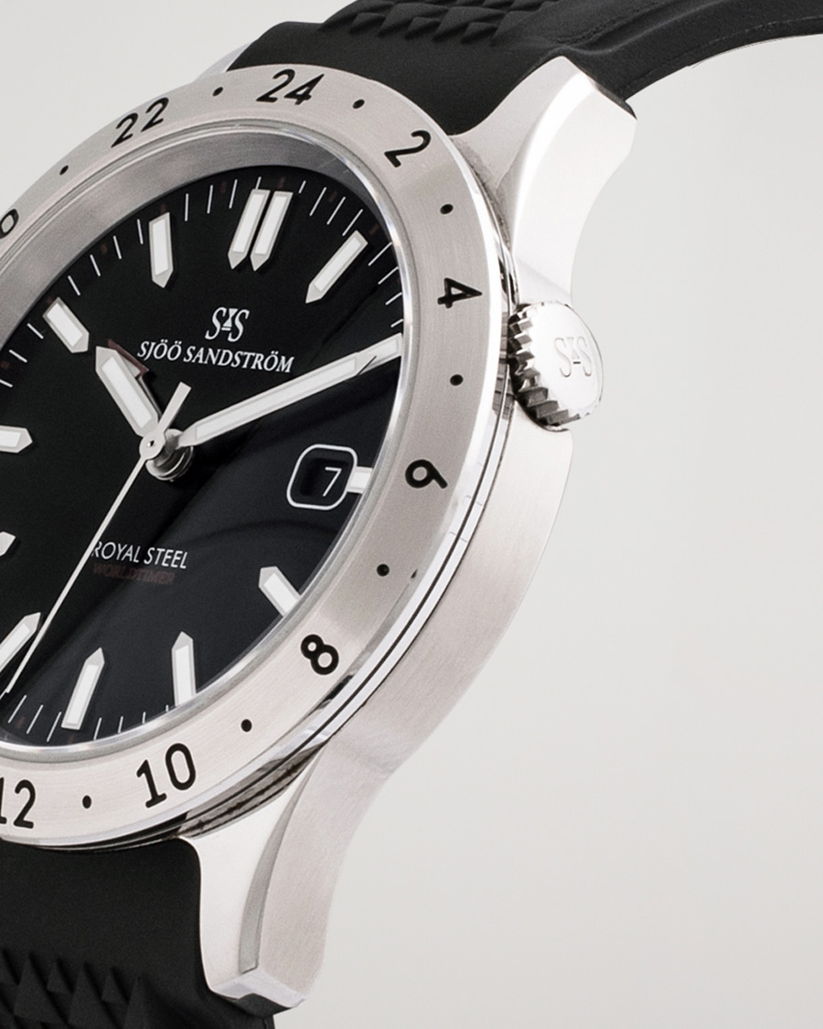 Men | Sjöö Sandström Pre-Owned Royal Steel Worldtimer 41mm SS-1841-WT | Sjöö Sandström Pre-Owned | Royal Steel Worldtimer 41mm SS-1841-WT