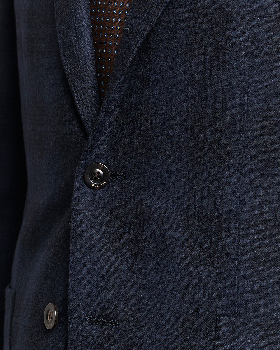 Men | Blazers | Boglioli | K Jacket Wool Herringbone Blazer Navy