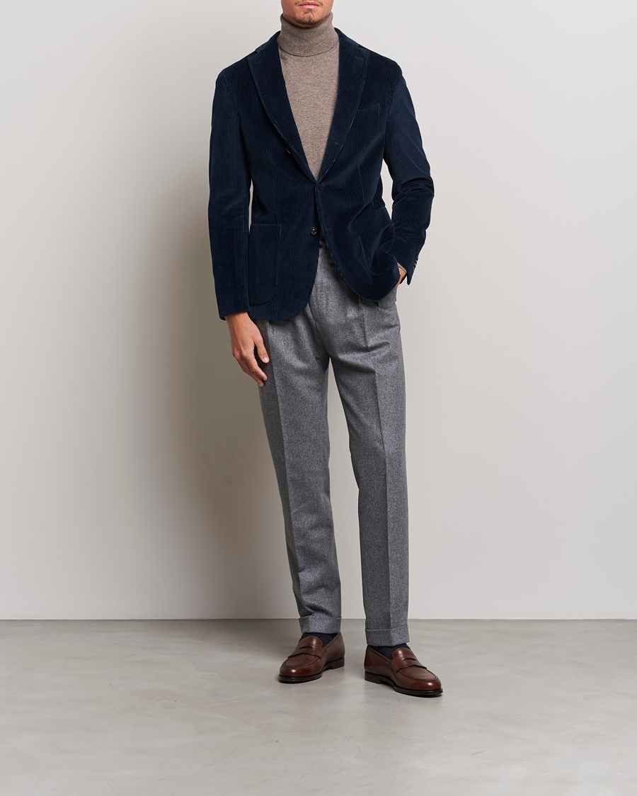 Men | Blazers | Boglioli | K Jacket Corduroy Blazer Navy