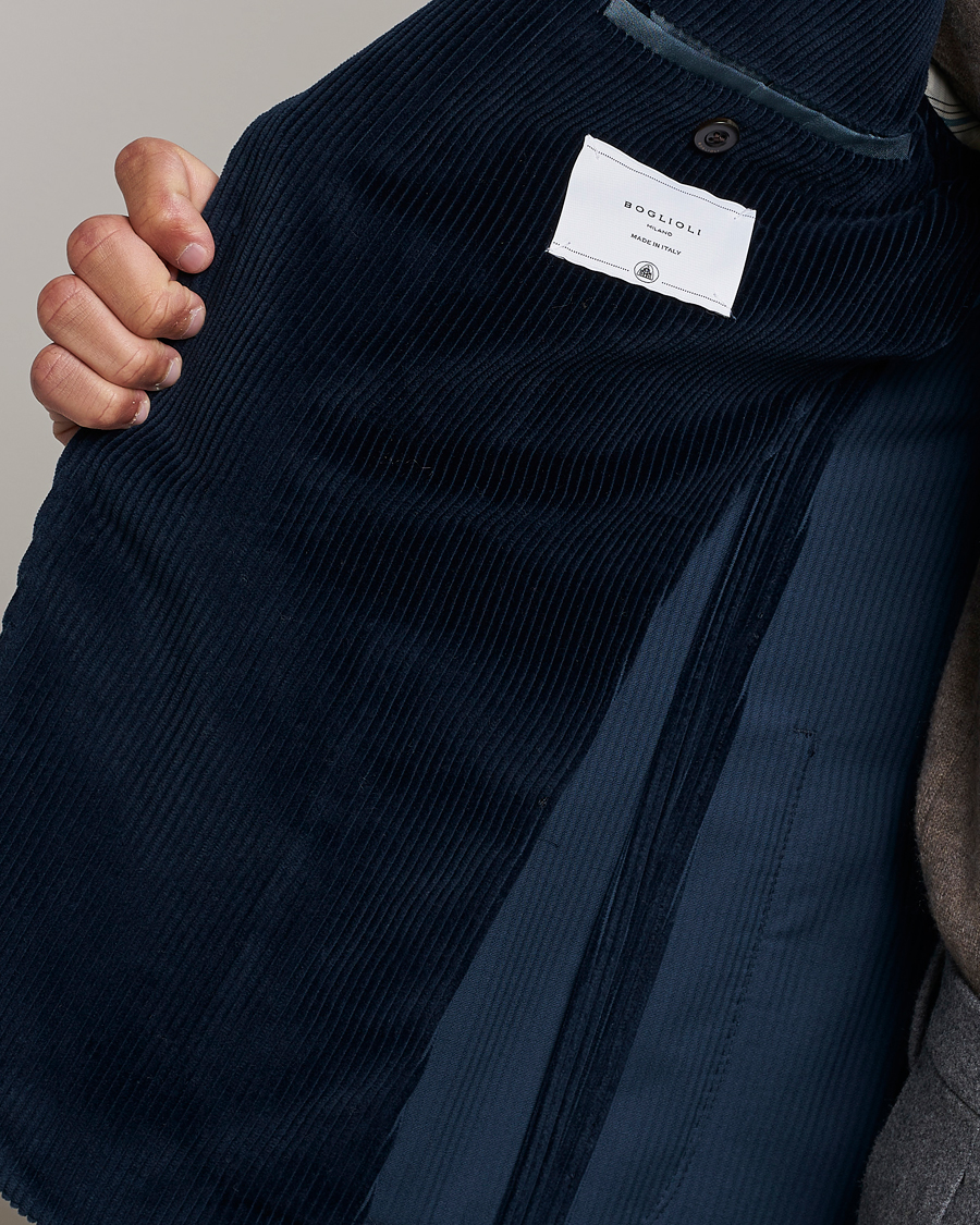Men | Blazers | Boglioli | K Jacket Corduroy Blazer Navy