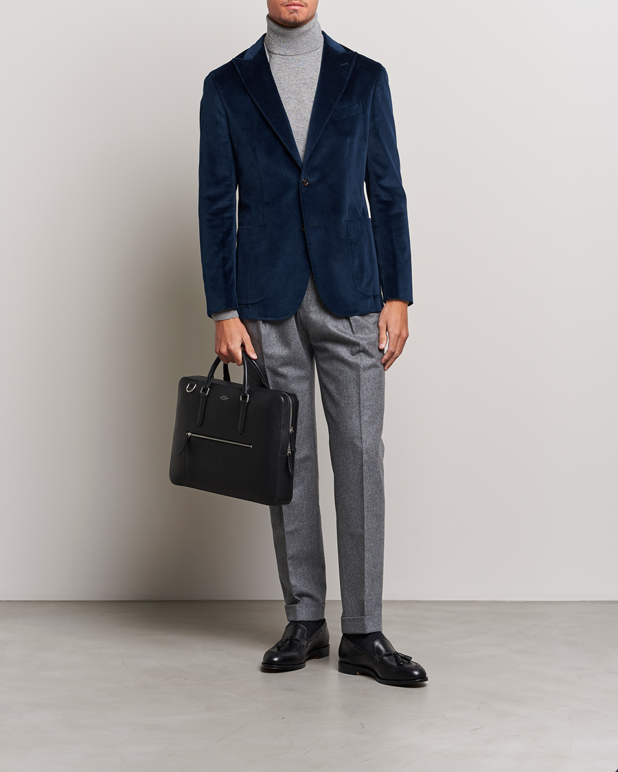 Men | Blazers | Boglioli | K Jacket Peak Lapel Velvet Blazer Navy