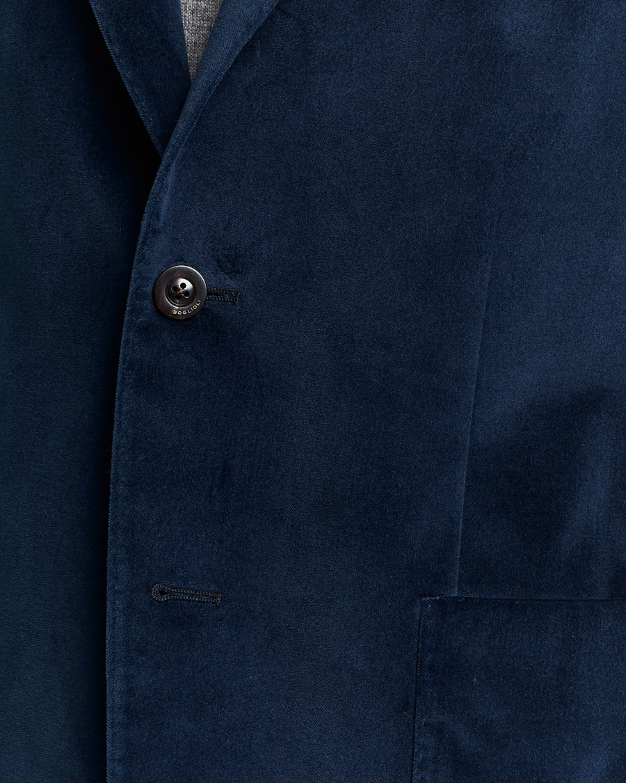 Men | Blazers | Boglioli | K Jacket Peak Lapel Velvet Blazer Navy