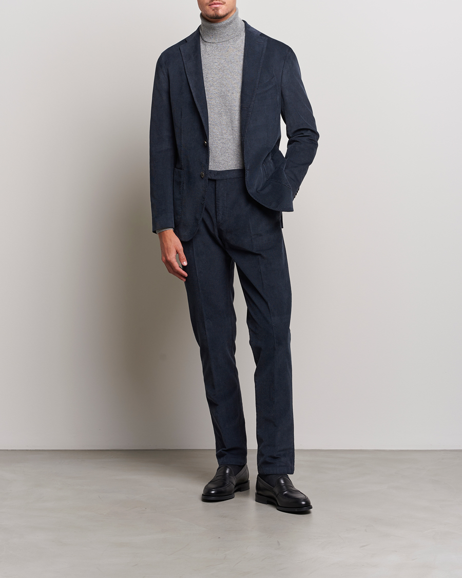 Men | Suits | Boglioli | K Jacket Baby Corduroy Suit Navy