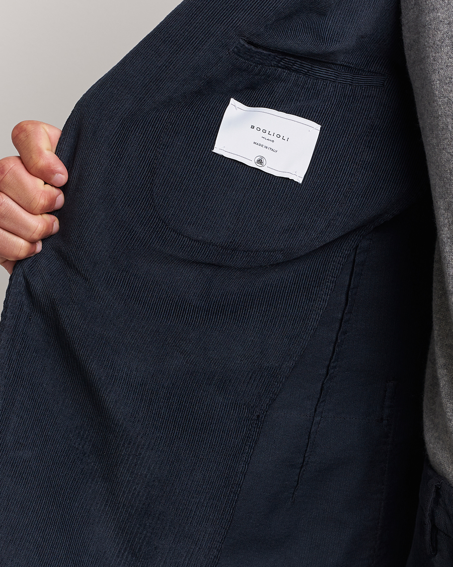 Men | Suits | Boglioli | K Jacket Baby Corduroy Suit Navy