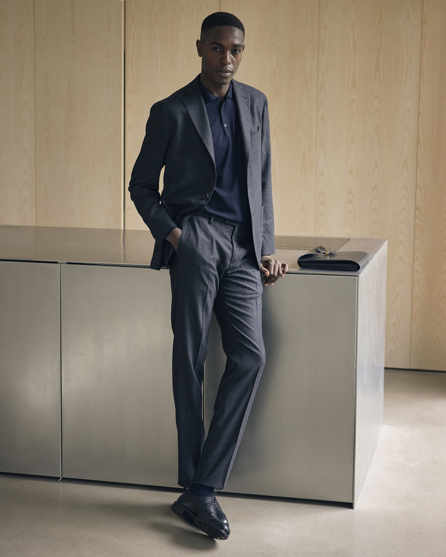 Men | Suits | Boglioli | K Jacket Light Flannel Suit Dark Grey