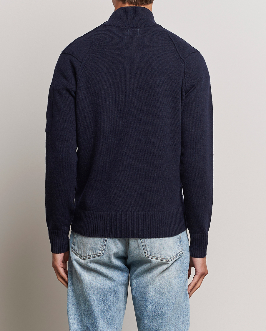 Men | Sweaters & Knitwear | C.P. Company | Lambswool Lens Half Zip Total Eclipse