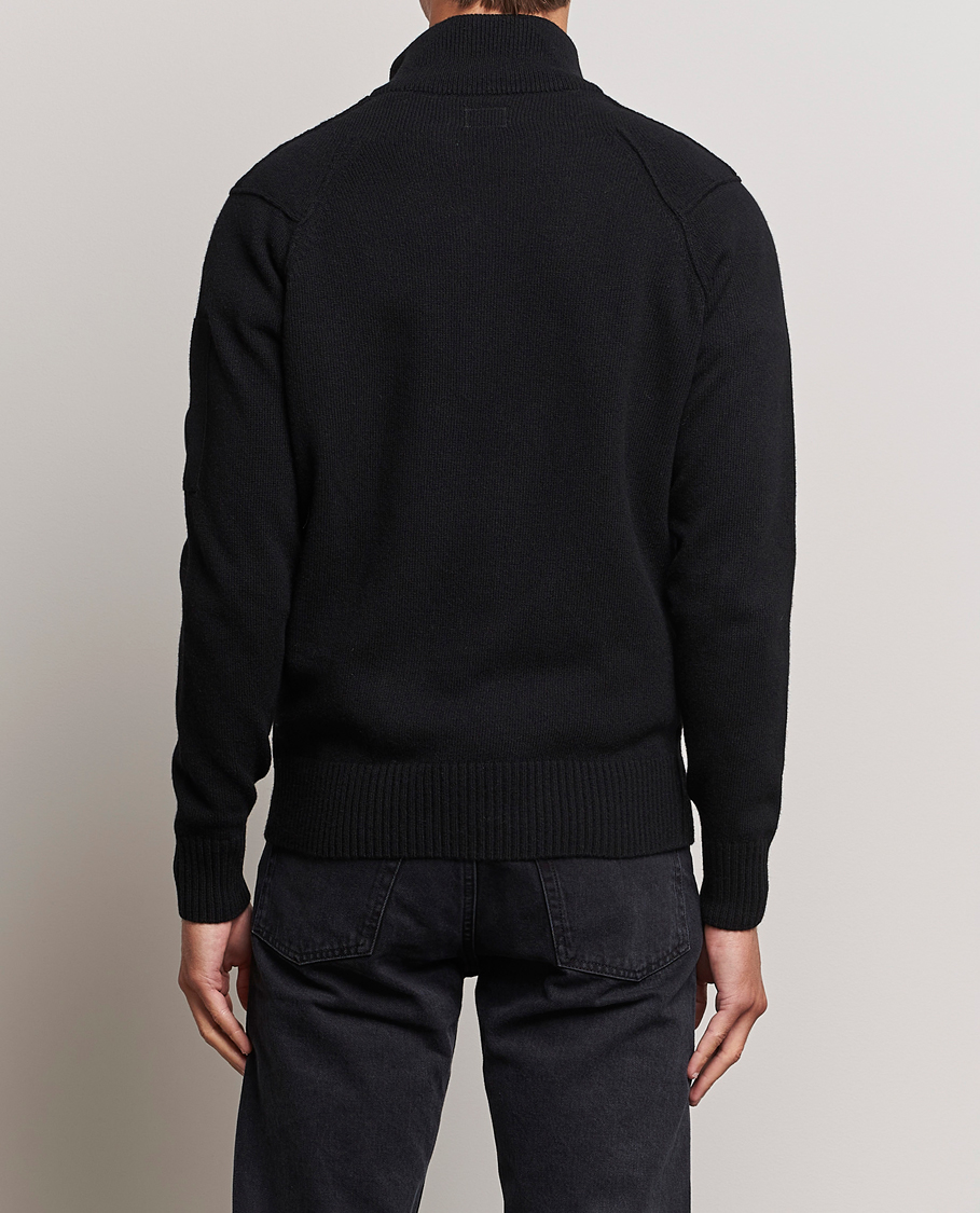 Men | Sweaters & Knitwear | C.P. Company | Lambswool Lens Half Zip Black