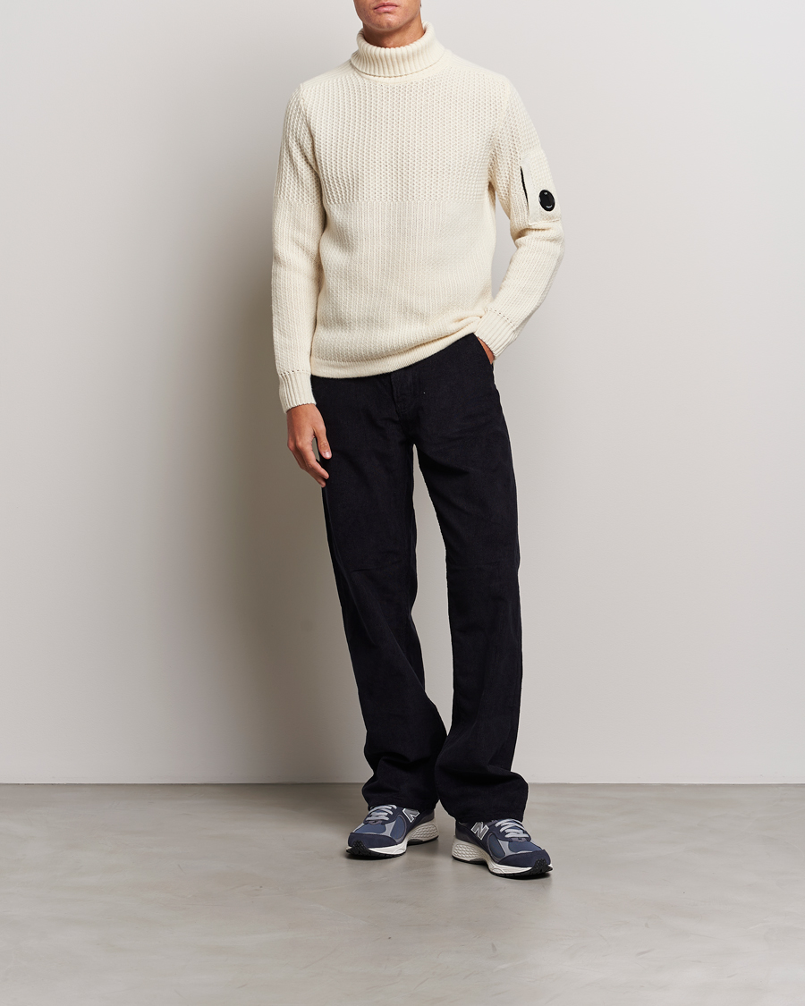 Men | Sweaters & Knitwear | C.P. Company | Heavy Knitted Lambswool Rollneck White