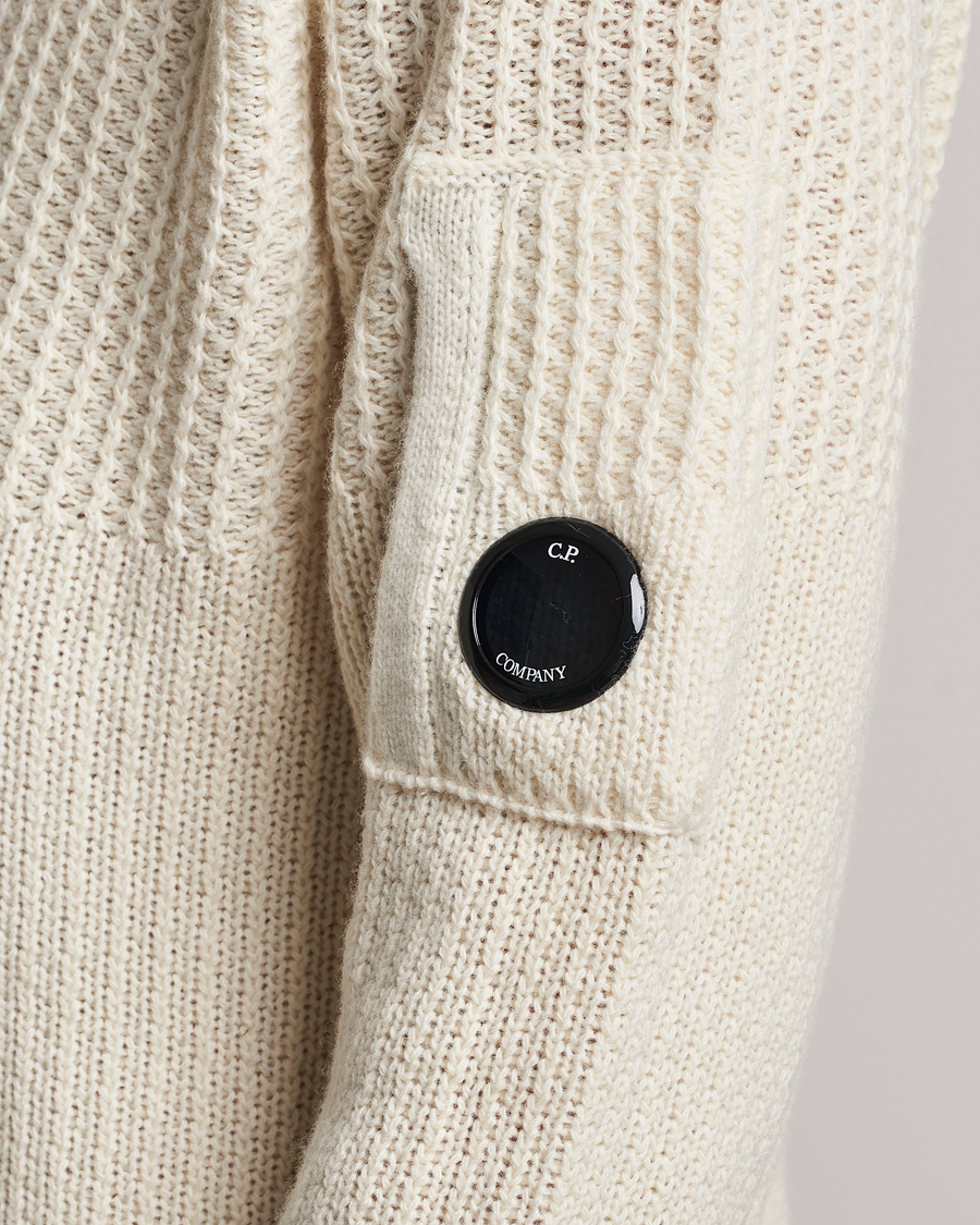 Men | Sweaters & Knitwear | C.P. Company | Heavy Knitted Lambswool Rollneck White