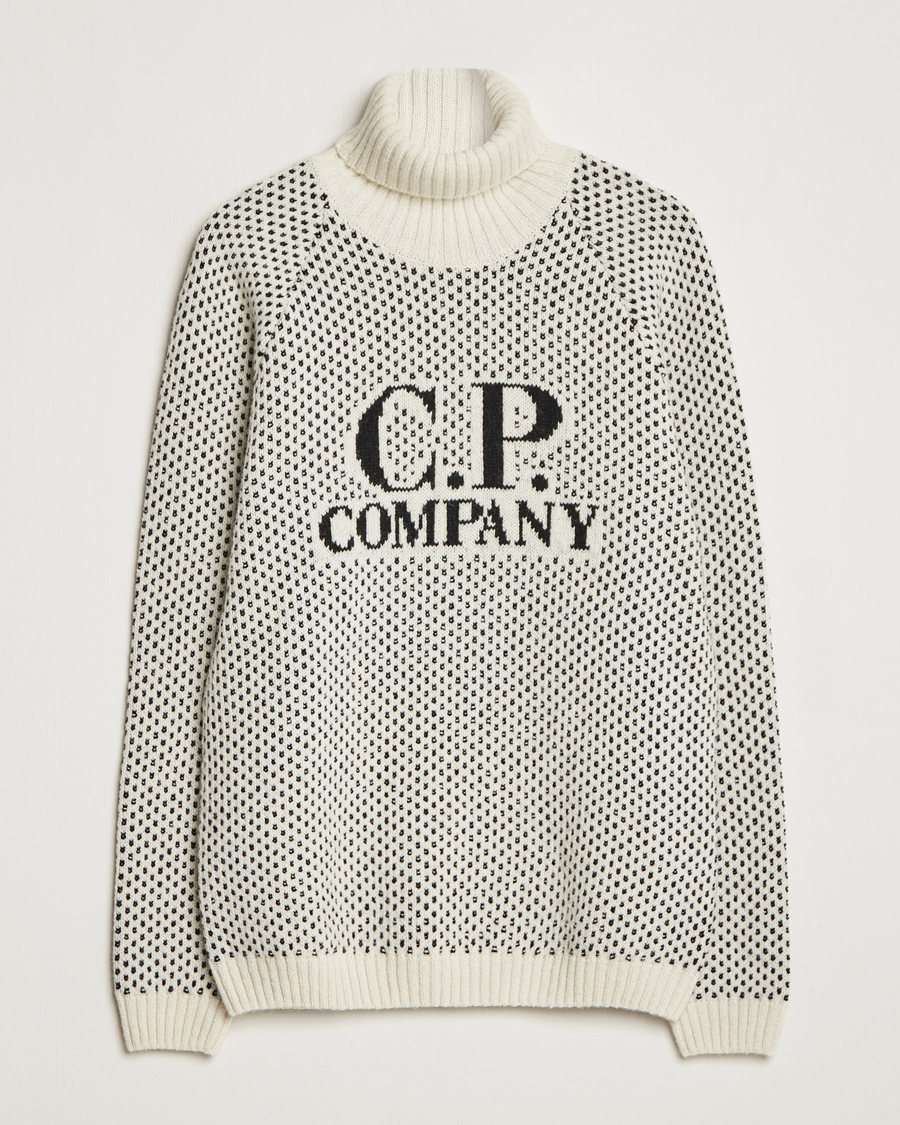 Men | Turtlenecks | C.P. Company | Wool Jaquard CP 3 Knitted Rollneck White