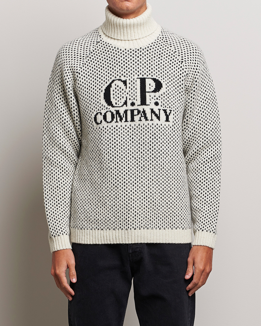 Men | Turtlenecks | C.P. Company | Wool Jaquard CP 3 Knitted Rollneck White