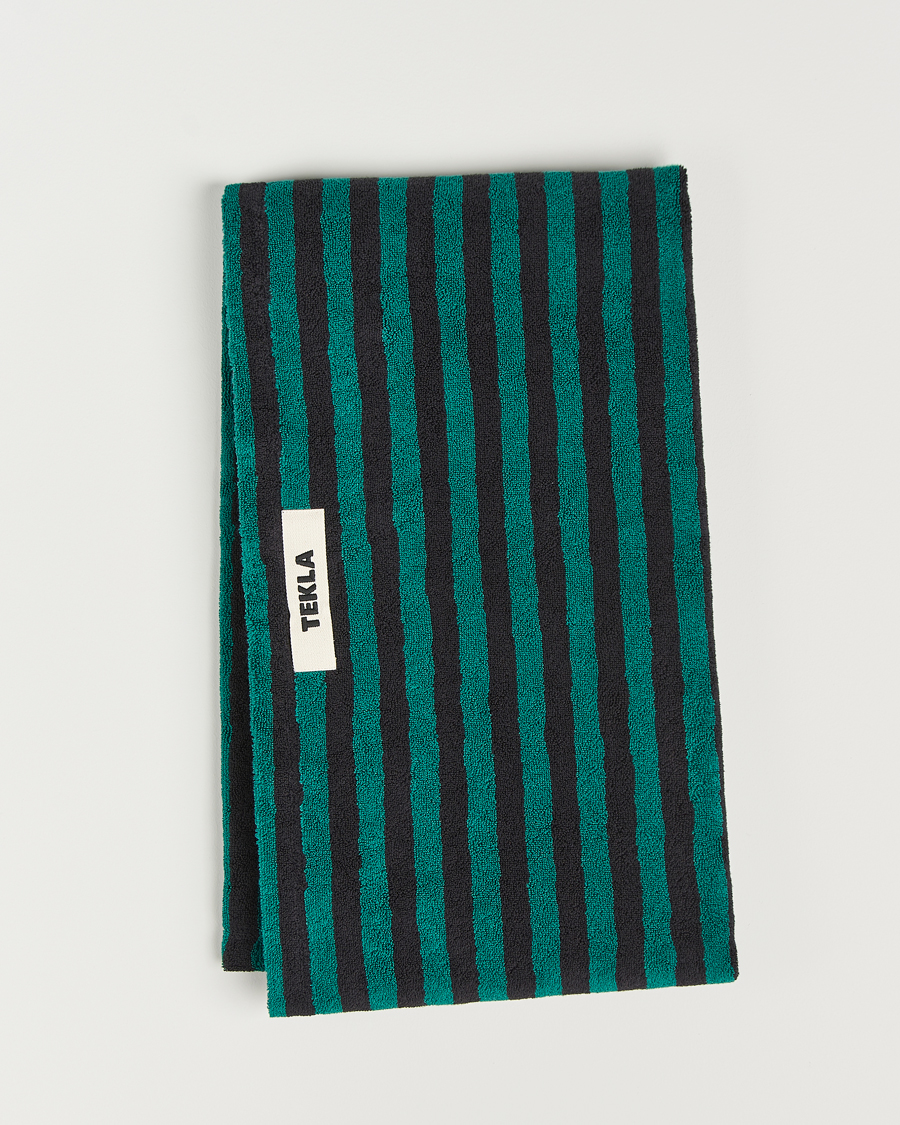 Men | Towels | Tekla | Organic Terry Beach Towel Ivy Stripes