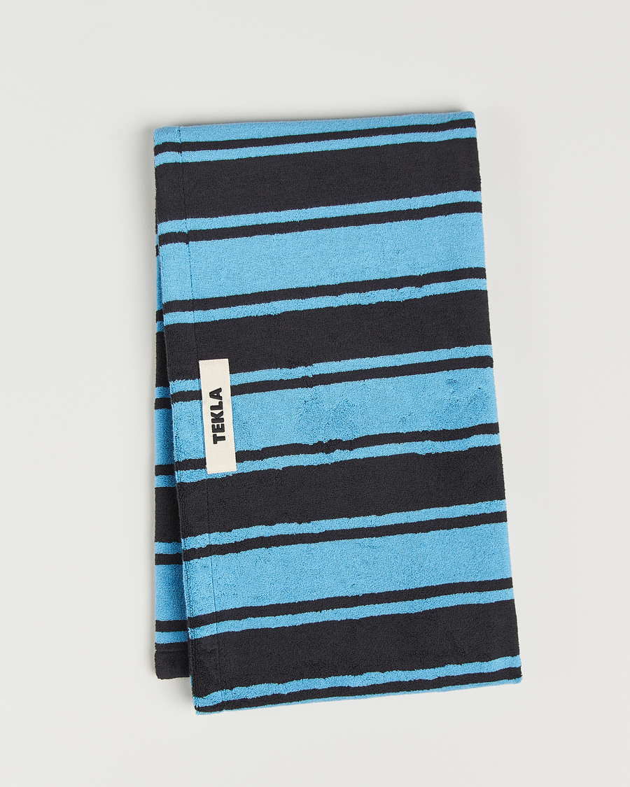 Men | Towels | Tekla | Organic Terry Beach Towel Liquorice Stripes