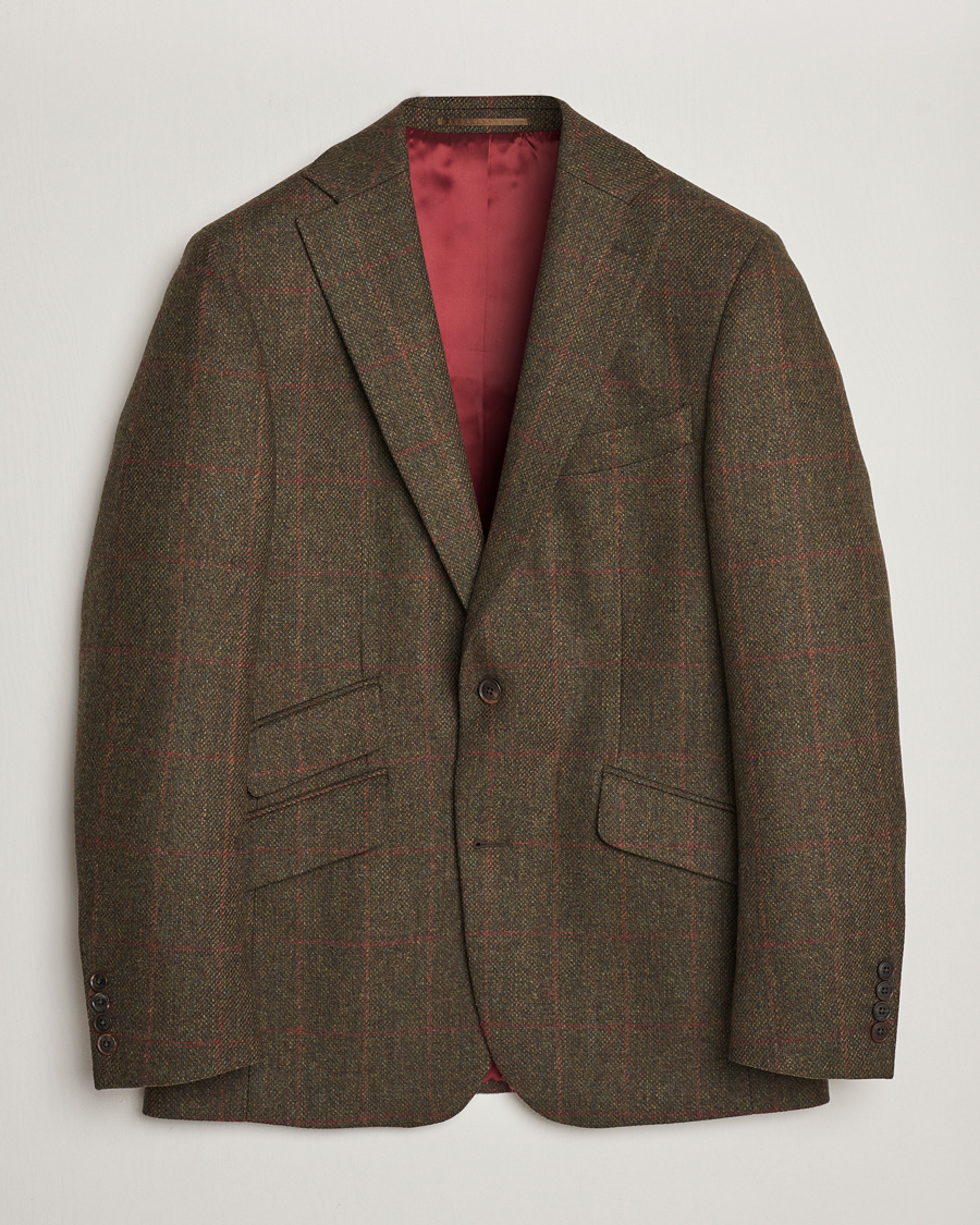 Men | Blazers | Walker Slater | Edward Lambswool Windowpane Blazer Green