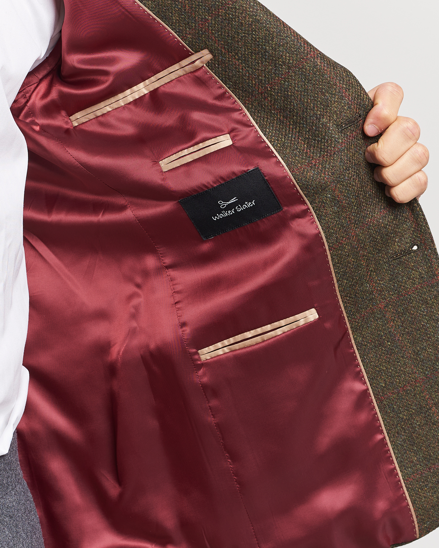 Men | Blazers | Walker Slater | Edward Lambswool Windowpane Blazer Green