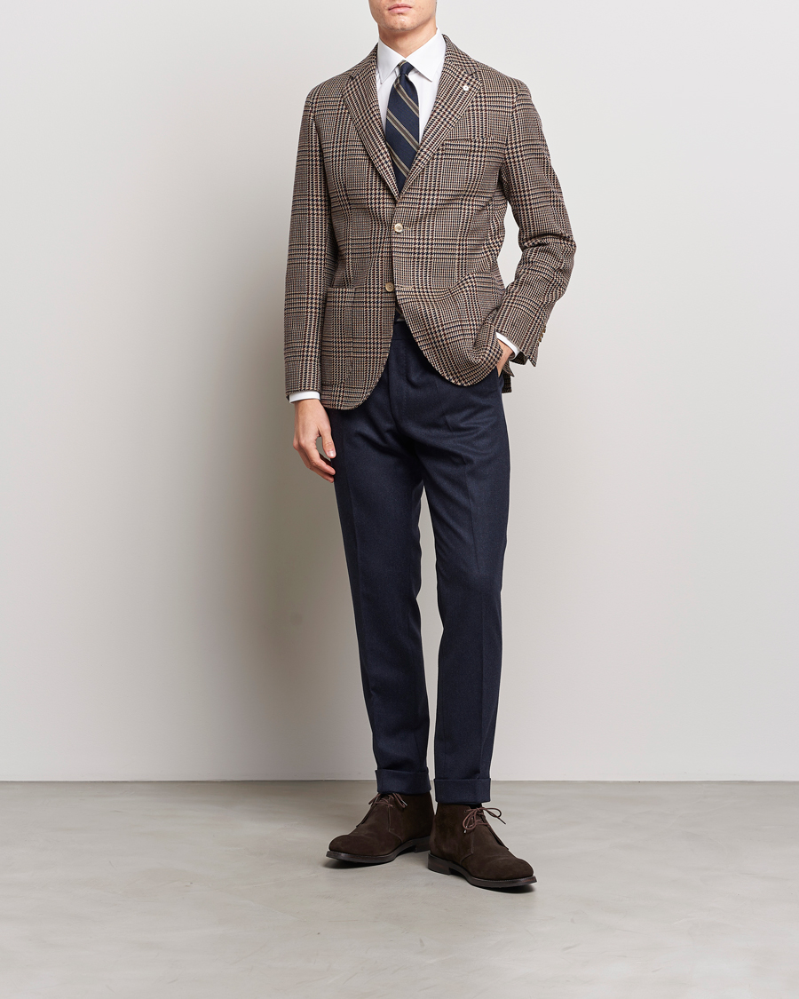 Men | Blazers | L.B.M. 1911 | Jack Regular Checked Wool Blazer Brown