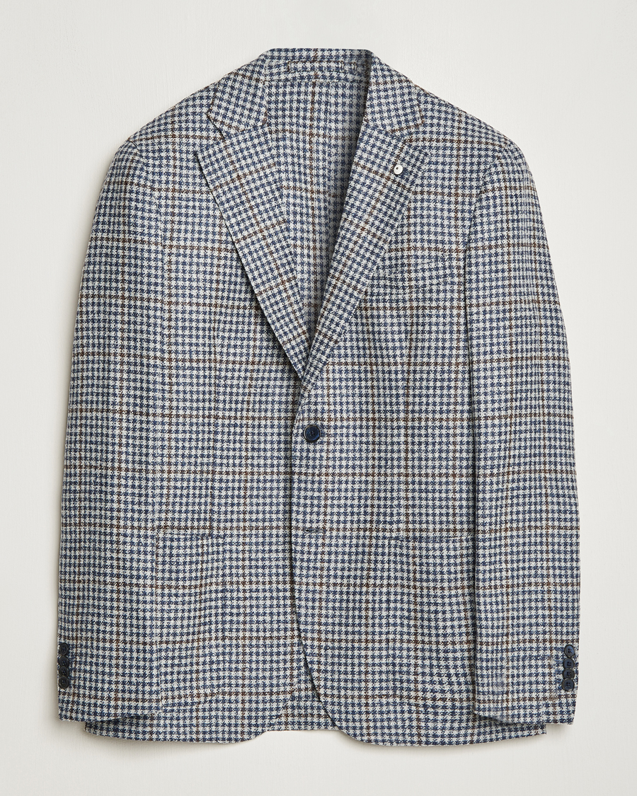 Men | Wool Blazers | L.B.M. 1911 | Jack Regular Checked Wool Blazer Blue