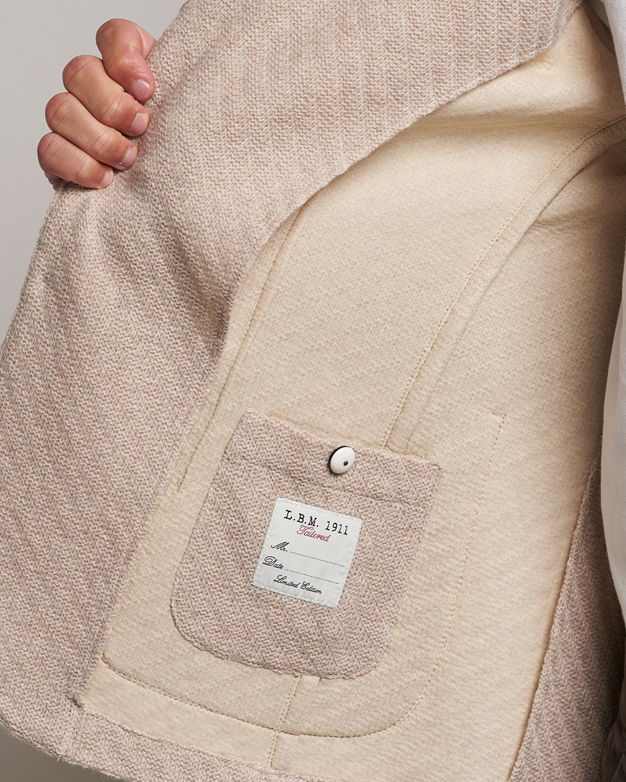 Men | Blazers | L.B.M. 1911 | Knitted Punto Wool Structure Blazer Beige