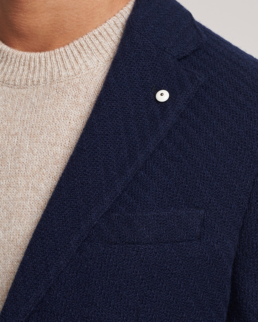 Men | Blazers | L.B.M. 1911 | Knitted Punto Wool Structure Blazer Navy