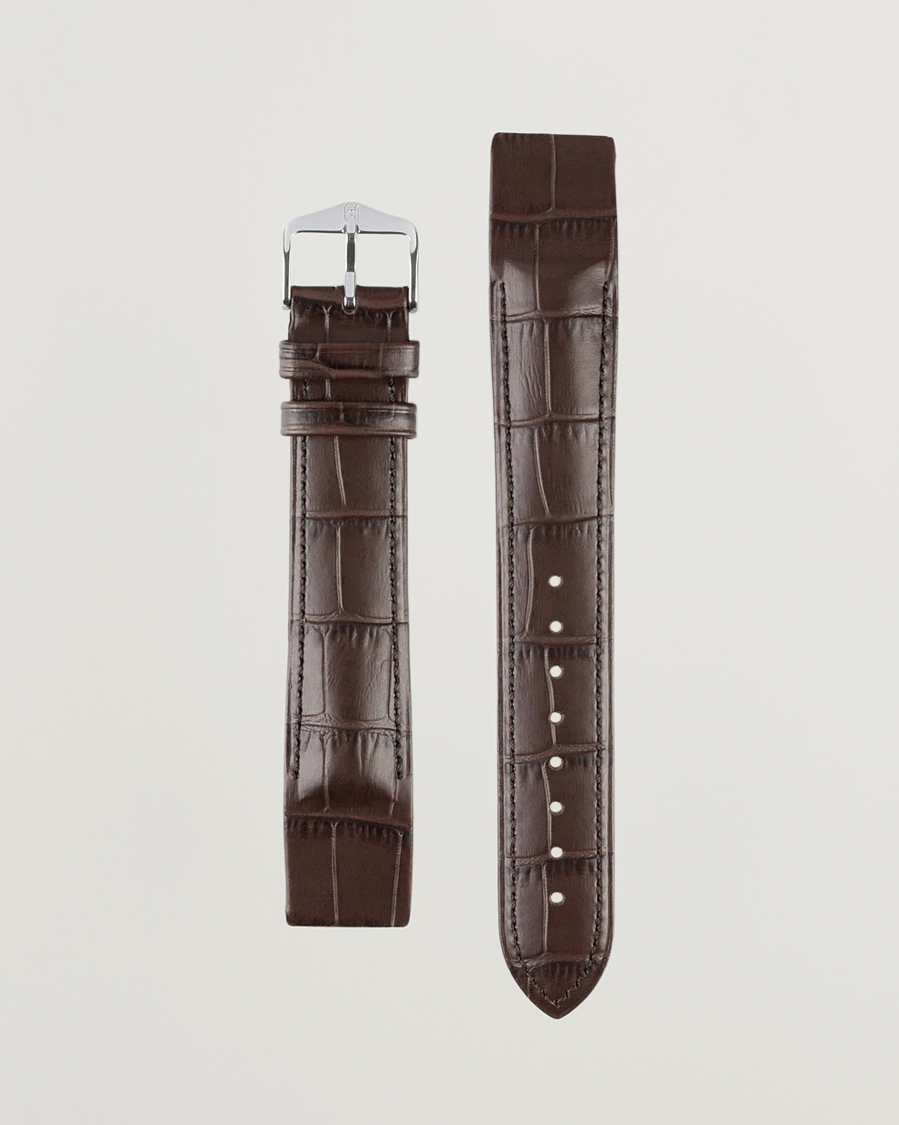 Men | Watch straps | HIRSCH | Duke Embossed Leather Watch Strap Brown