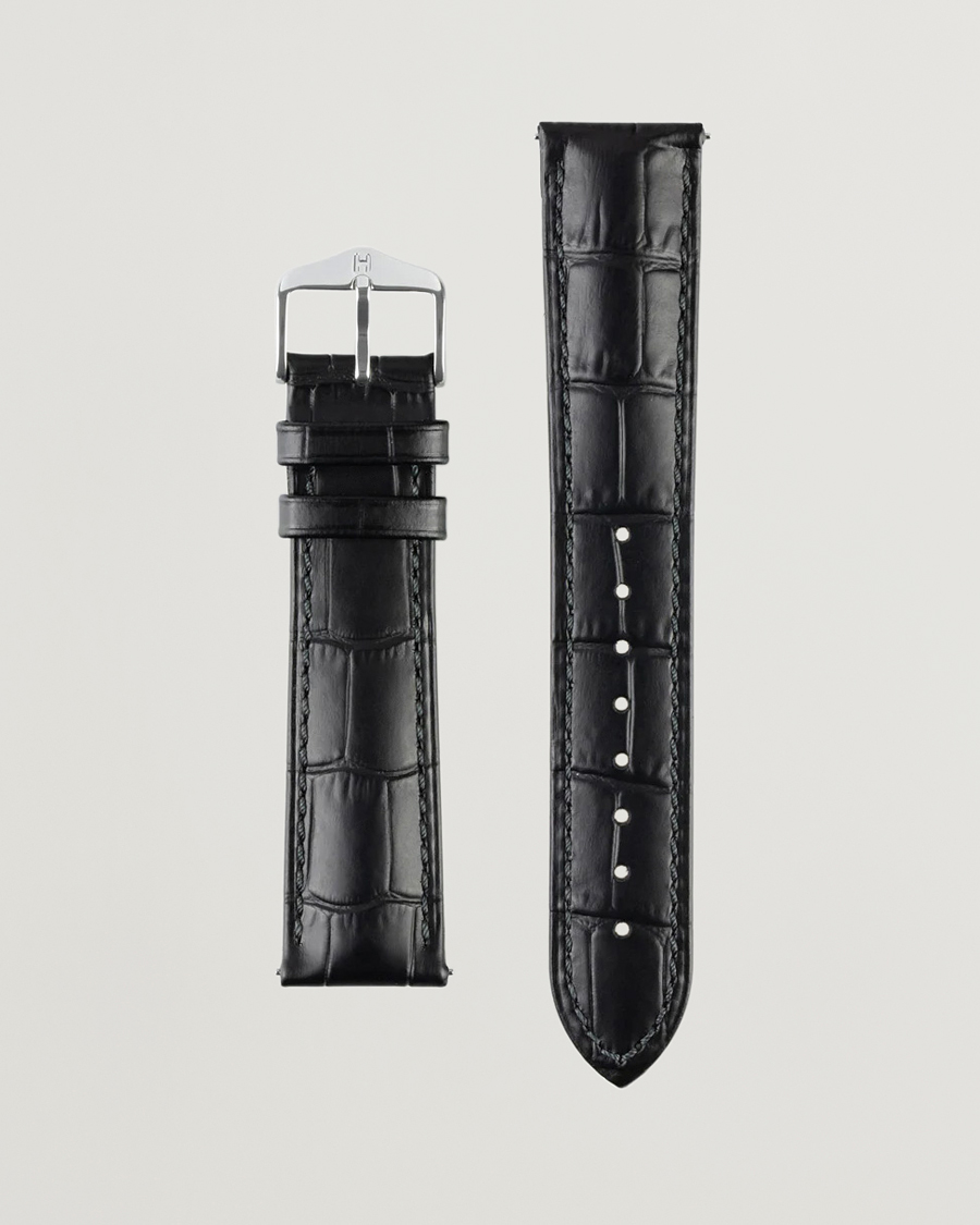 Men | Watch straps | HIRSCH | Duke Embossed Leather Watch Strap Black