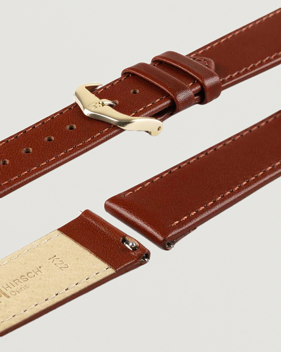 Men | Watch straps | HIRSCH | Osiris Calf Leather Watch Strap Mid Brown