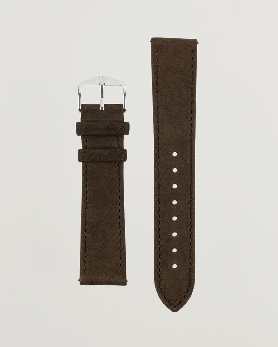 Men | Watch straps | HIRSCH | Osiris Calf Leather Nubuck Effect Watch Strap Brown