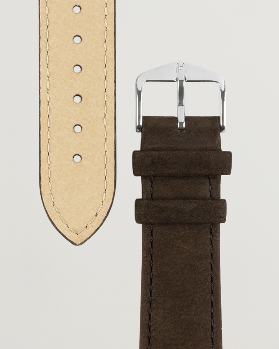 Men | Clothing | HIRSCH | Osiris Calf Leather Nubuck Effect Watch Strap Brown